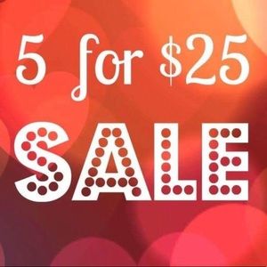 5 listings for $25 if listing has 💃🏼 symbol.